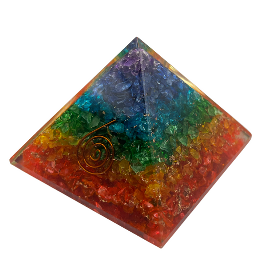 Orgone Healing Pyramid Seven Chakra with Copper Quartz