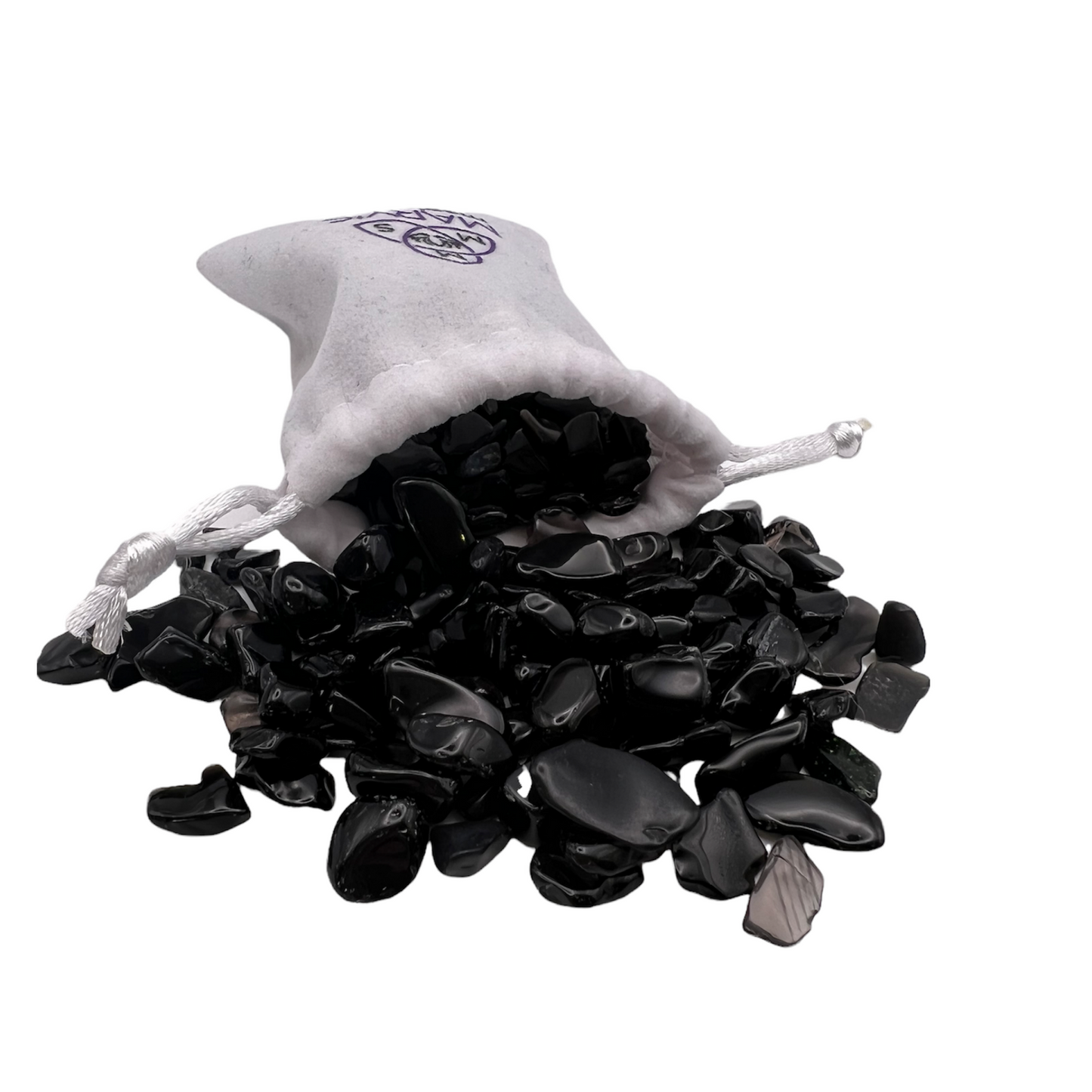 Black Obsidian Crystal Bag