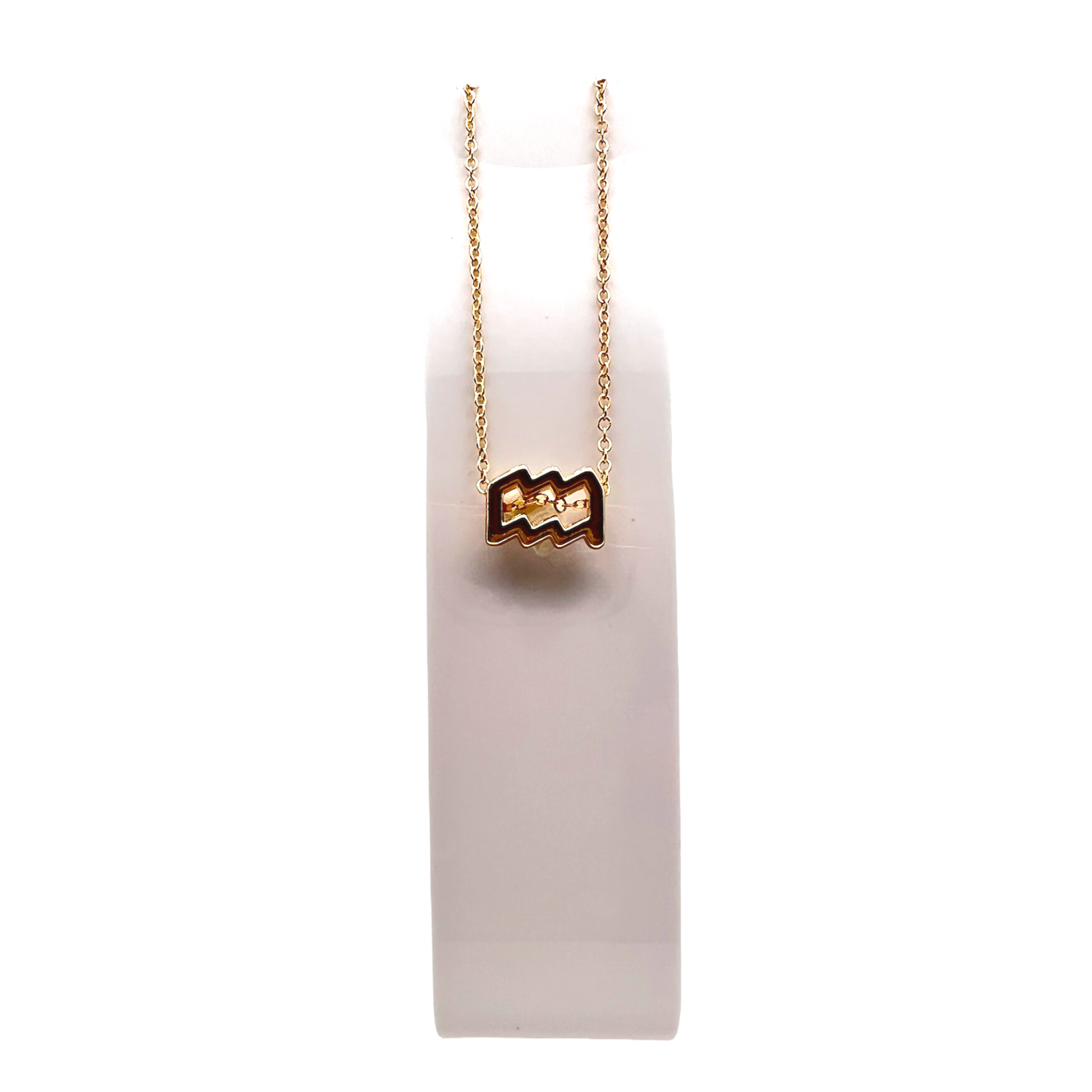 Aquarius Astrology Gold Necklace
