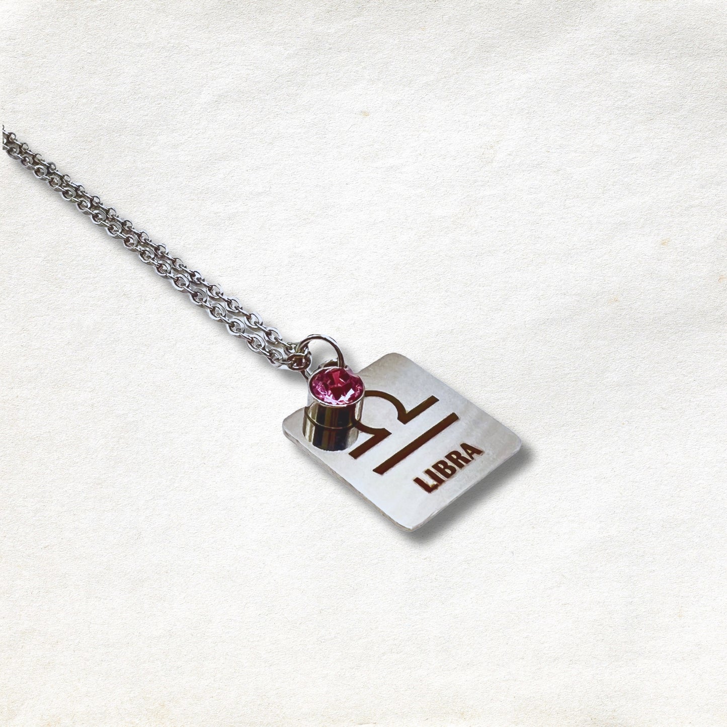 Zodiac Birthstone Necklace - Libra