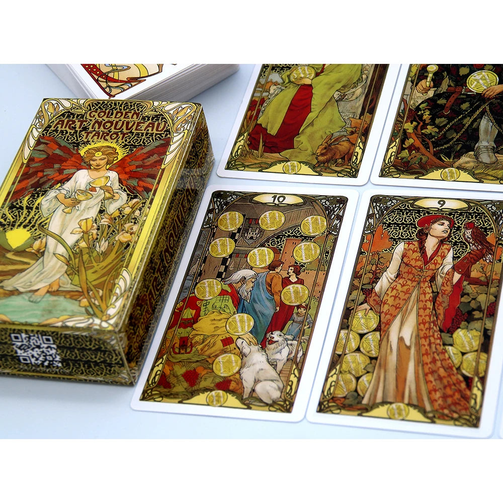 Golden Art Nouveau Tarot Cards