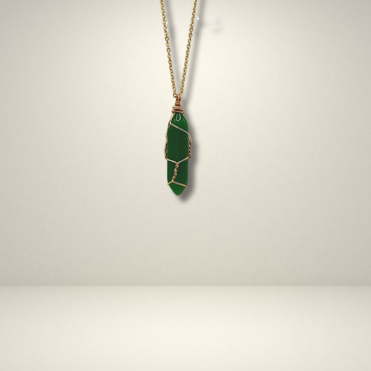 Healing Crystal Necklace - Green Jade