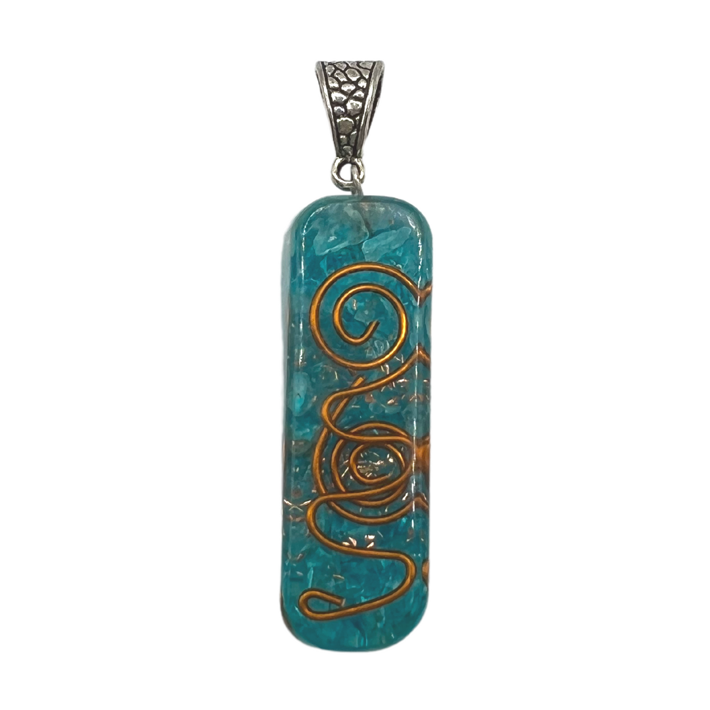 Orgone Healing Necklace - Aquamarine with Copper Quartz