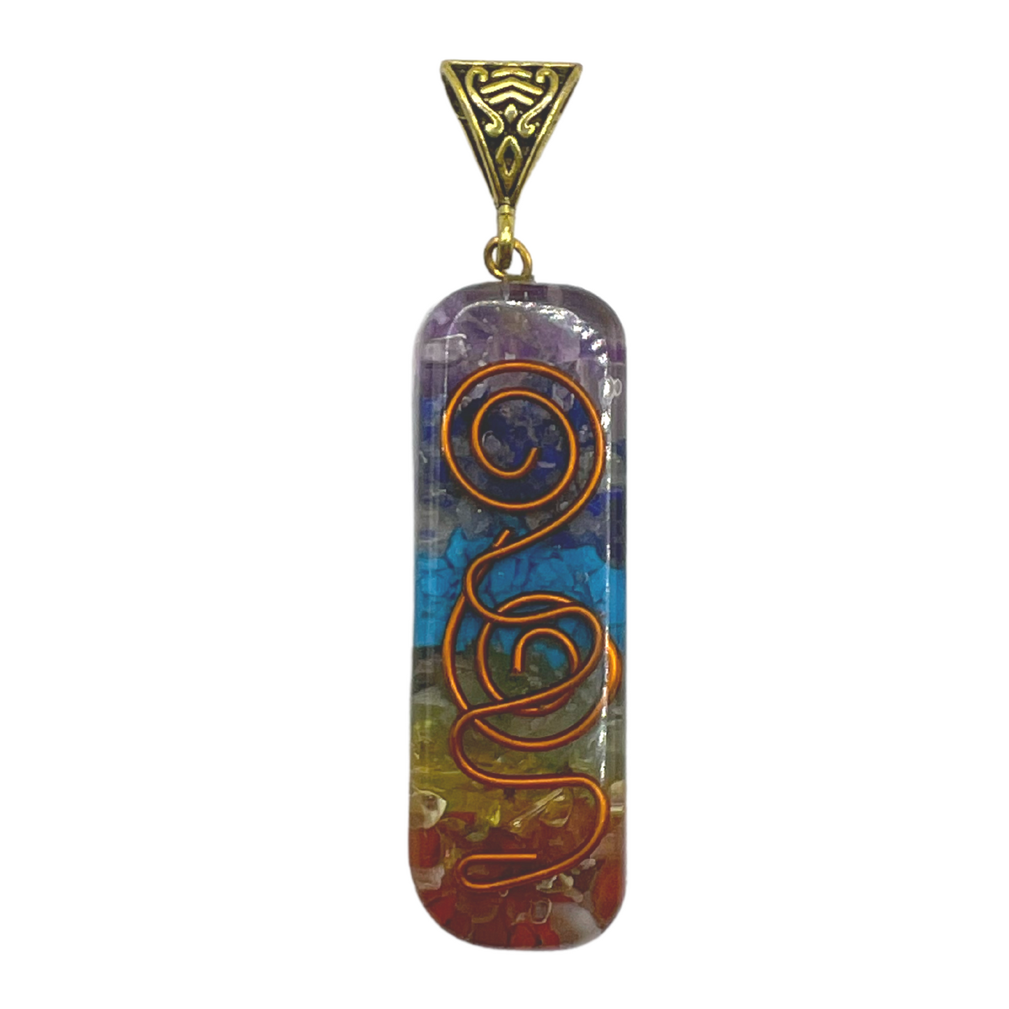 Orgone Healing Necklace - Seven Chakra with Copper Quartz