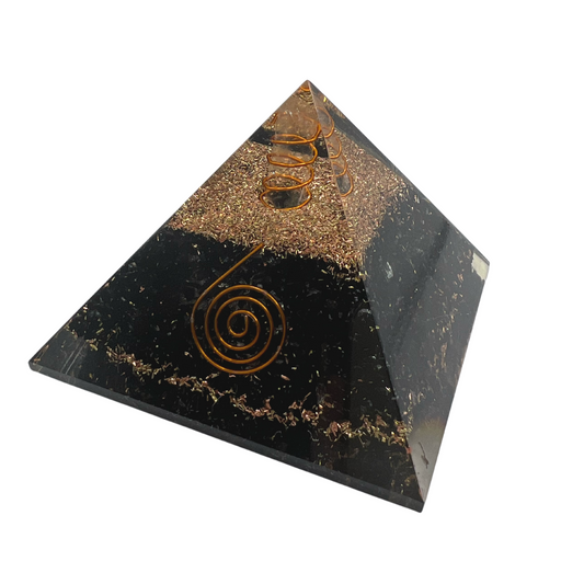 Orgone Healing Pyramid - Black Tourmaline with Copper Quartz