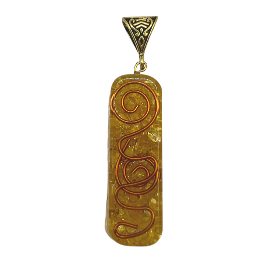 Orgone Healing Necklace - Citrine with Copper Quartz