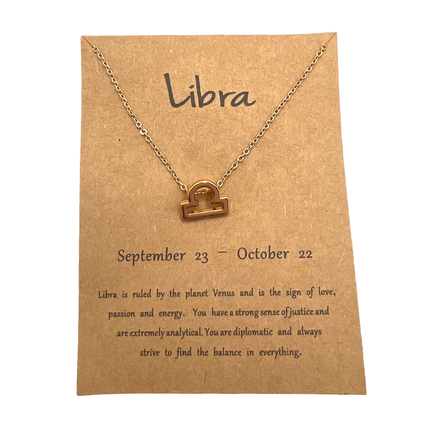 Astrology Gold Necklace - Libra