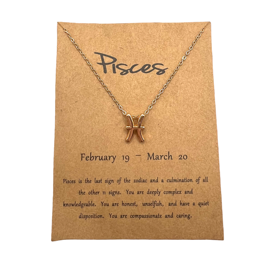 Astrology Gold Necklace - Pisces