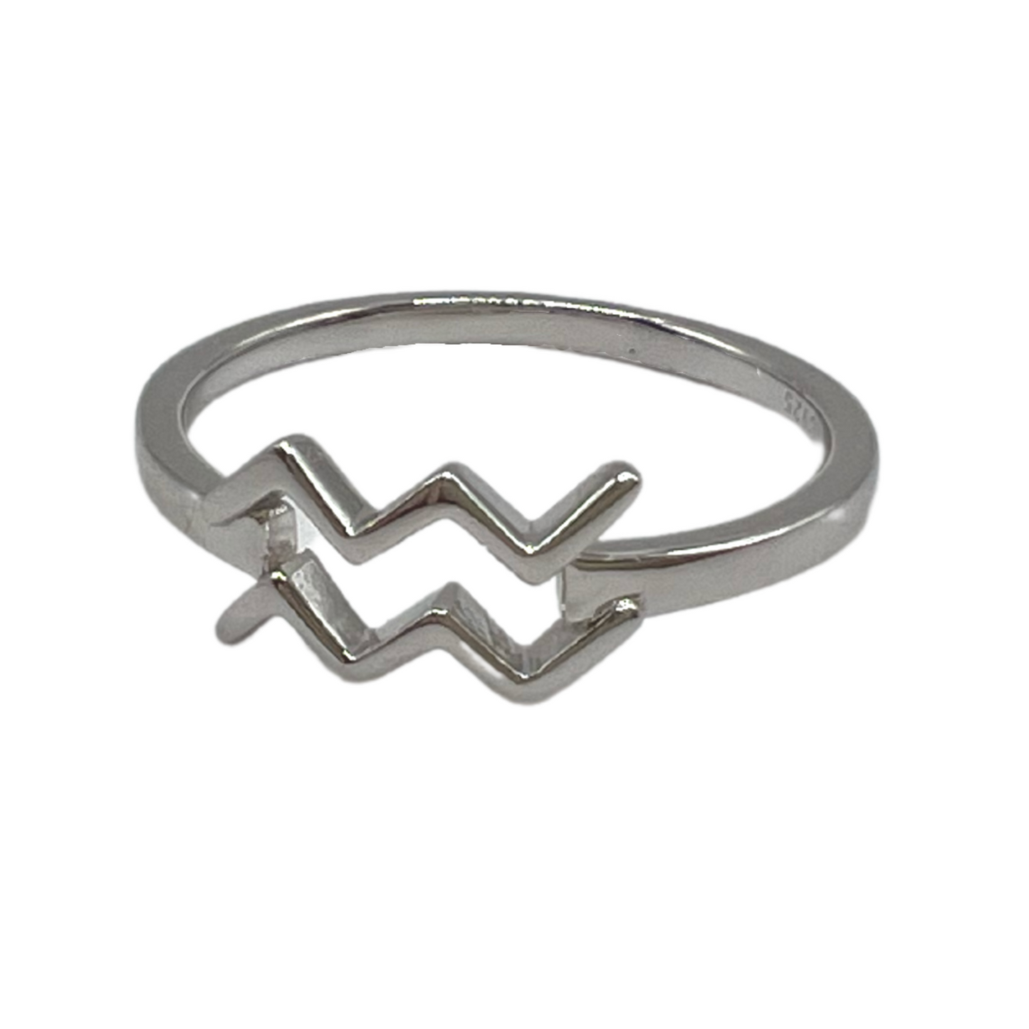 Astrology Silver Ring - Aquarius