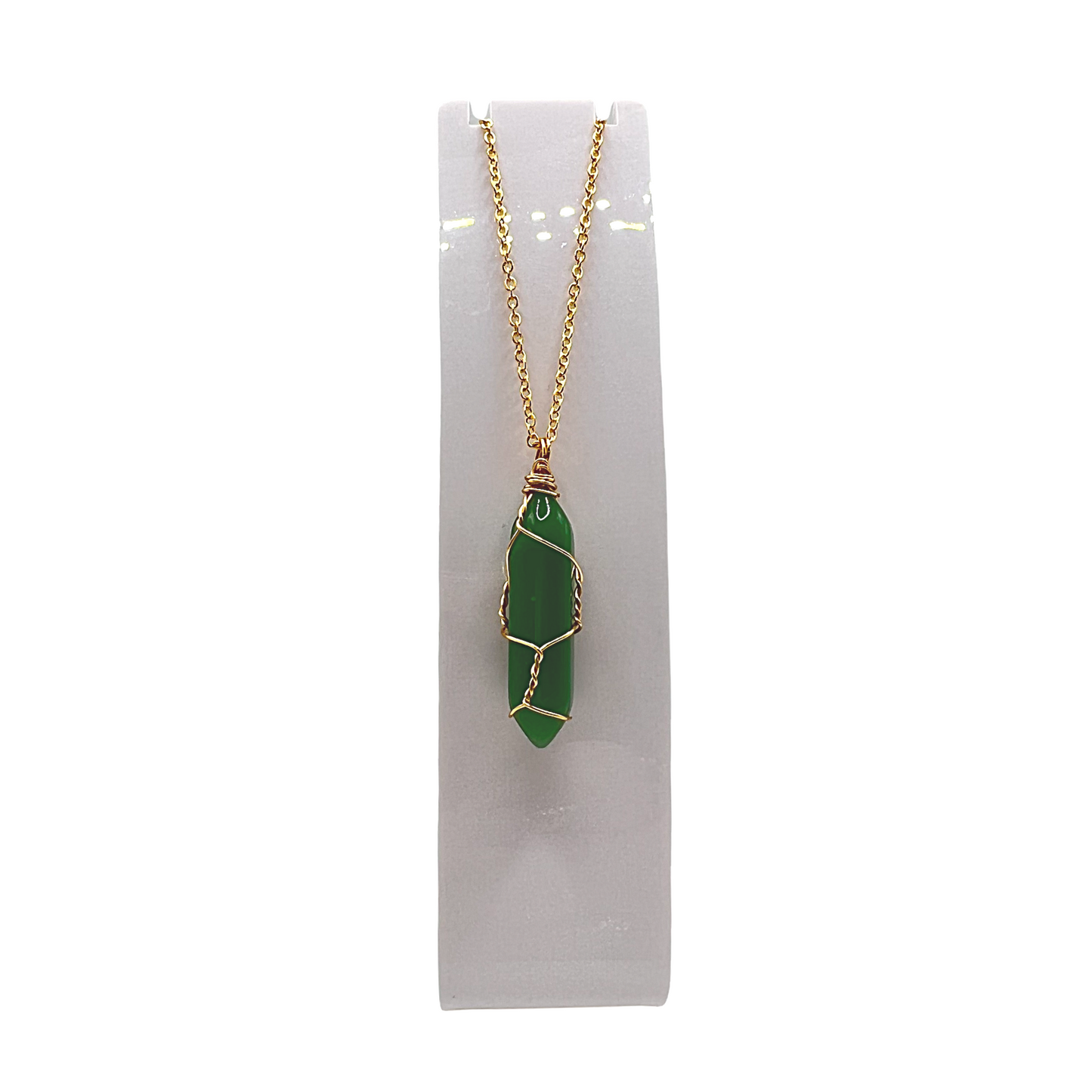 Healing Crystal Necklace - Green Jade