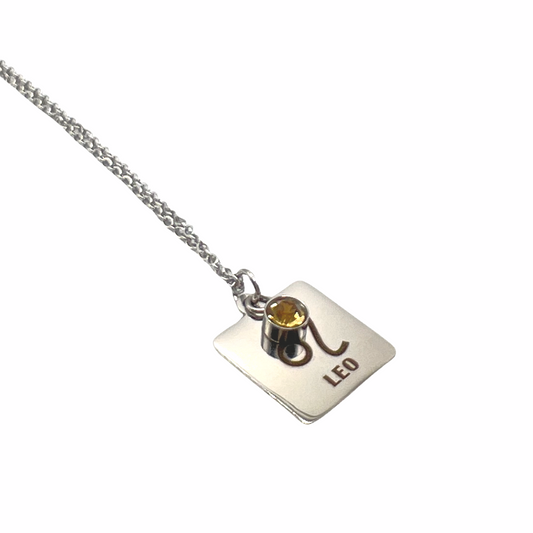 Zodiac Birthstone Necklace - Leo